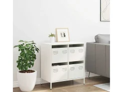 Aparador de acero laminado en frío blanco 68x39x73,5 cm
