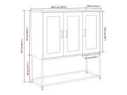 Aparador de acero laminado en frío antracita 100,5x39x107 cm