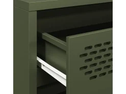 Aparador de acero laminado en frío verde oliva 68x39x58,5 cm