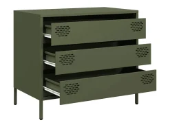 Aparador de acero laminado en frío verde oliva 68x39x58,5 cm