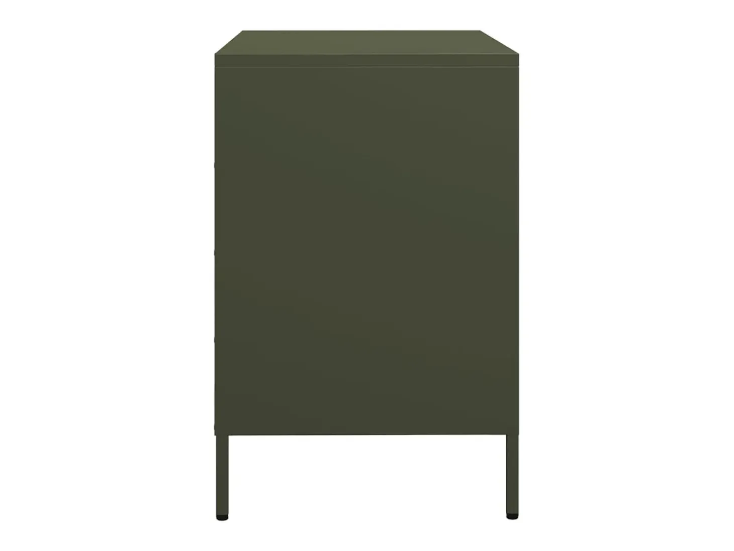 Aparador de acero laminado en frío verde oliva 68x39x58,5 cm