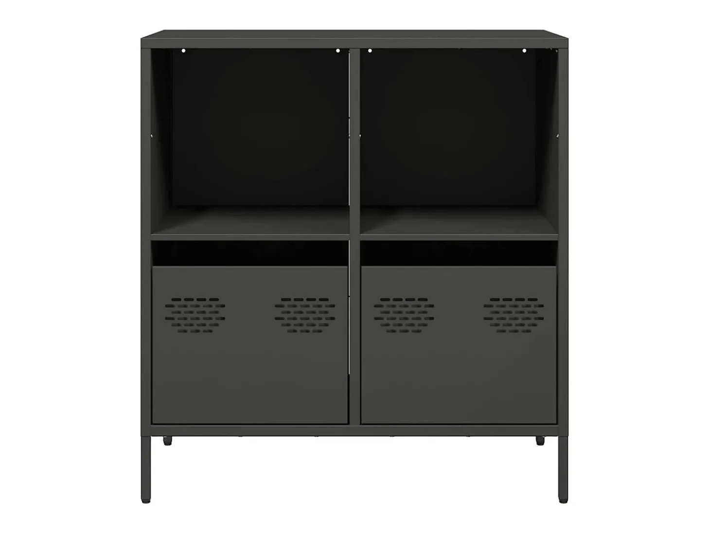 Aparador de acero laminado en frío negro 68x39x73,5 cm
