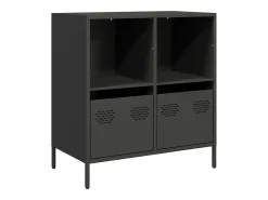 Aparador de acero laminado en frío negro 68x39x73,5 cm