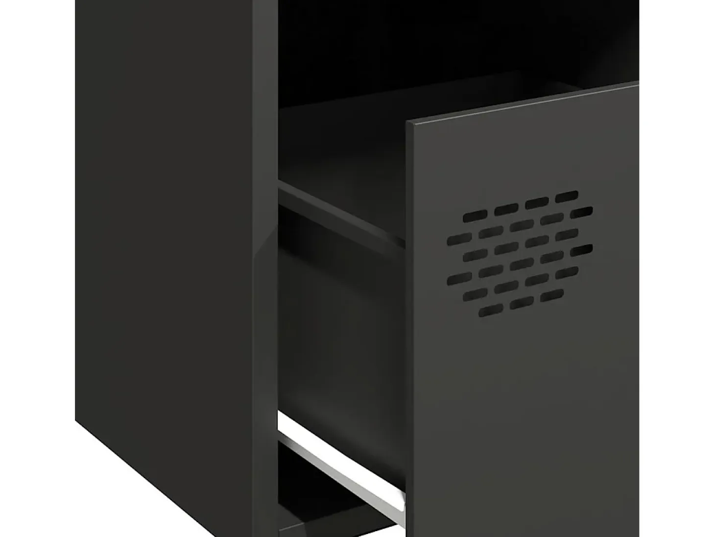 Aparador de acero laminado en frío negro 68x39x73,5 cm