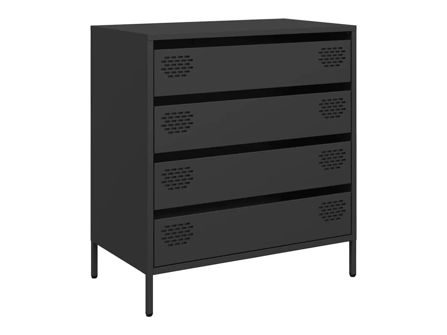 Aparador de acero laminado en frío negro 68x39x73,5 cm