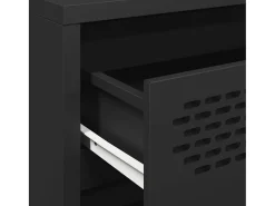 Aparador de acero laminado en frío negro 68x39x73,5 cm