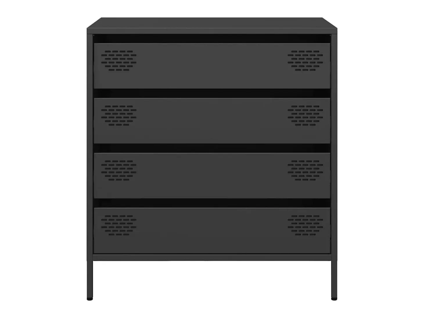 Aparador de acero laminado en frío negro 68x39x73,5 cm