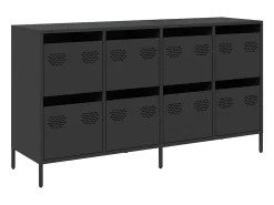 Aparador de acero laminado en frío negro 135x39x73,5 cm