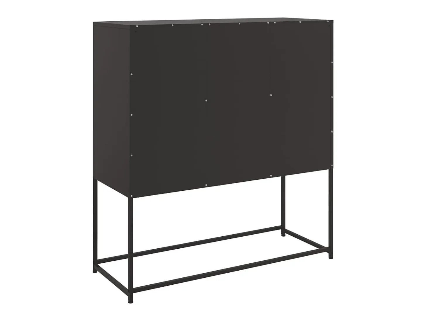 Aparador de acero laminado en frío negro 100,5x39x107 cm