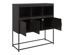 Aparador de acero laminado en frío negro 100,5x39x107 cm