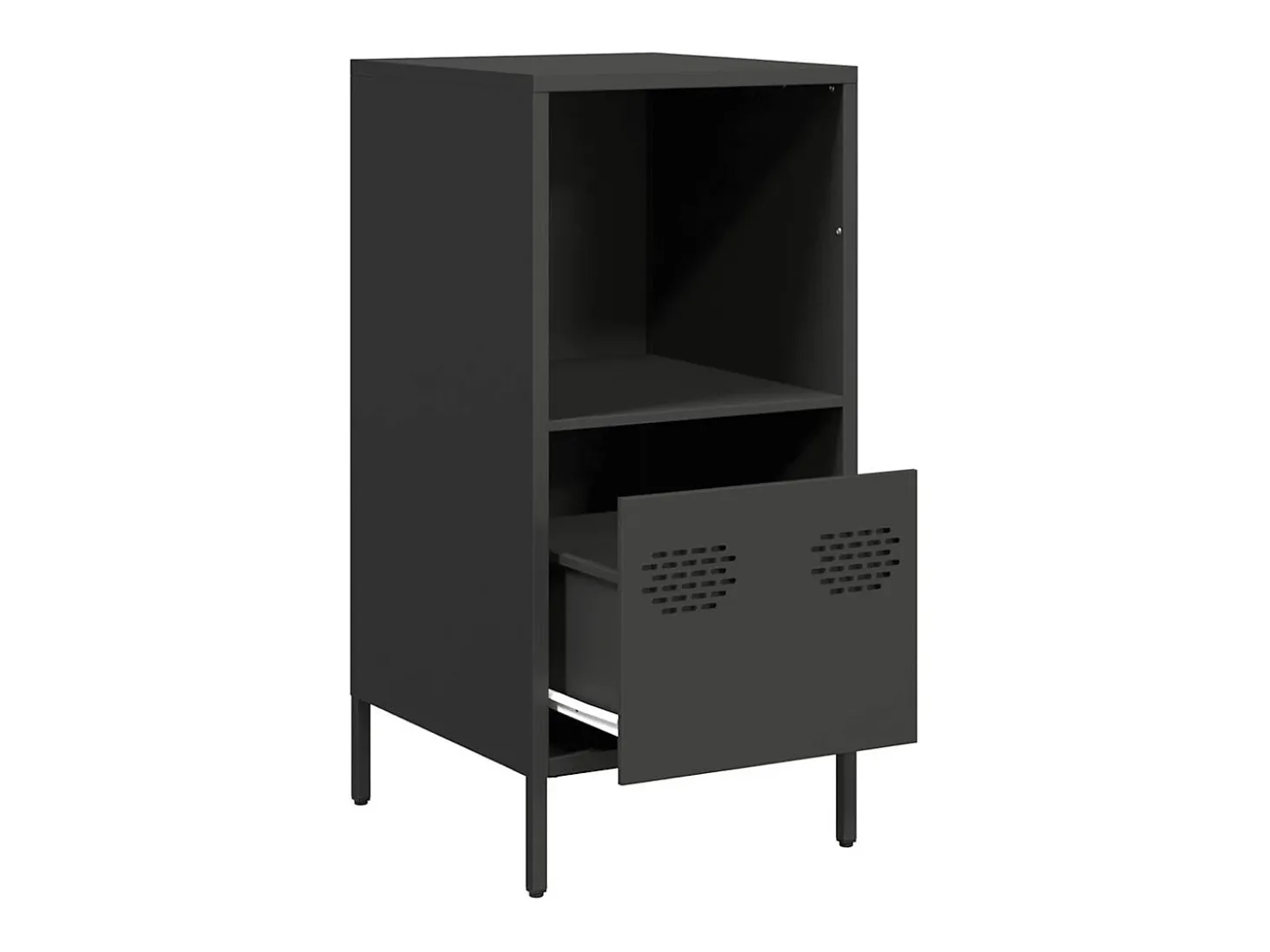 Aparador de acero laminado en frío negro 35x39x73,5 cm