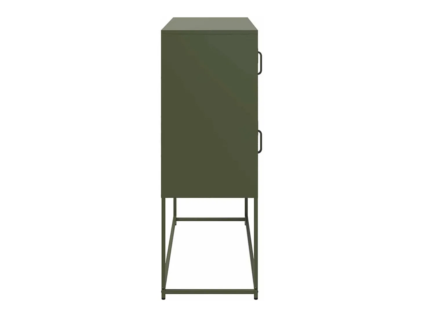 Aparador de acero laminado en frío verde oliva 100,5x39x107 cm