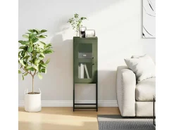 Aparador de acero laminado en frío verde oliva 36x39x107 cm