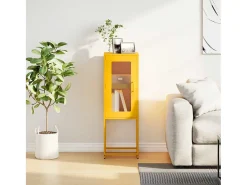 Aparador de acero laminado en frío amarillo 36x39x107 cm