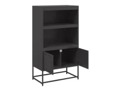 Aparador de acero negro 68,5x38,5x123,5 cm