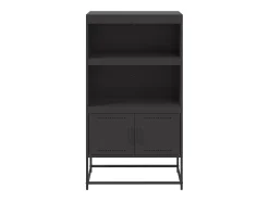 Aparador de acero negro 68,5x38,5x123,5 cm