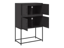 Aparador de acero negro 68,5x38,5x107 cm