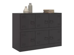 Aparador de acero negro 99x39x73 cm ES745414