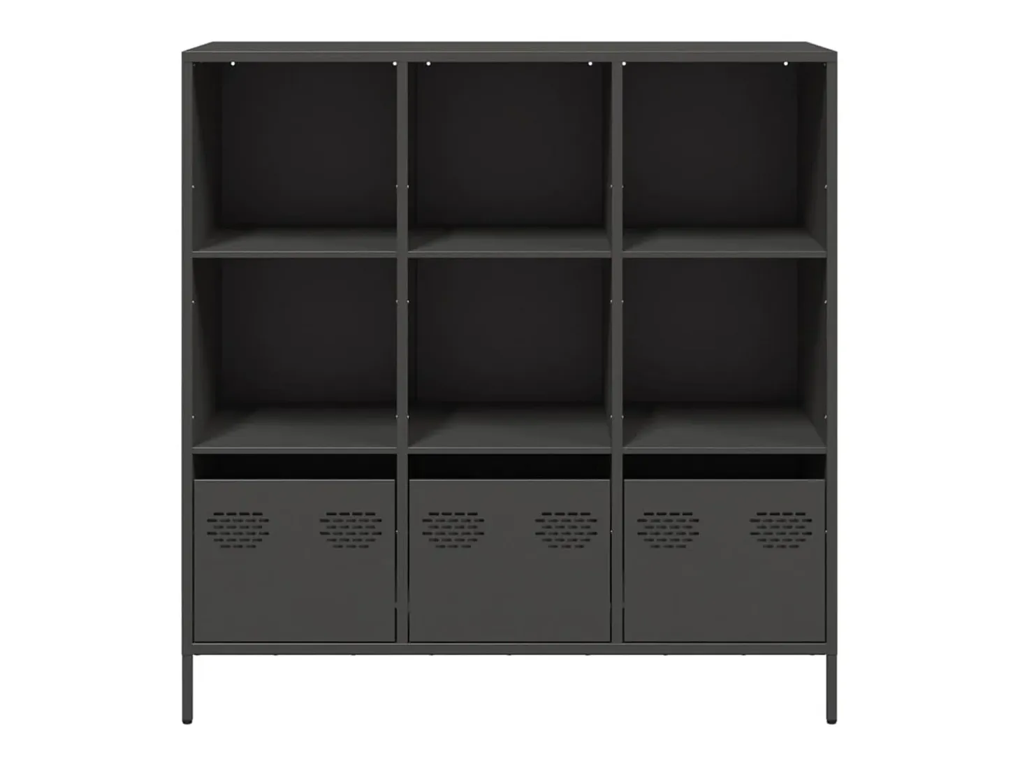 Aparador de acero negro 101,5x39x103,5 cm
