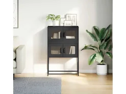 Aparador de acero negro 68x39x107 cm