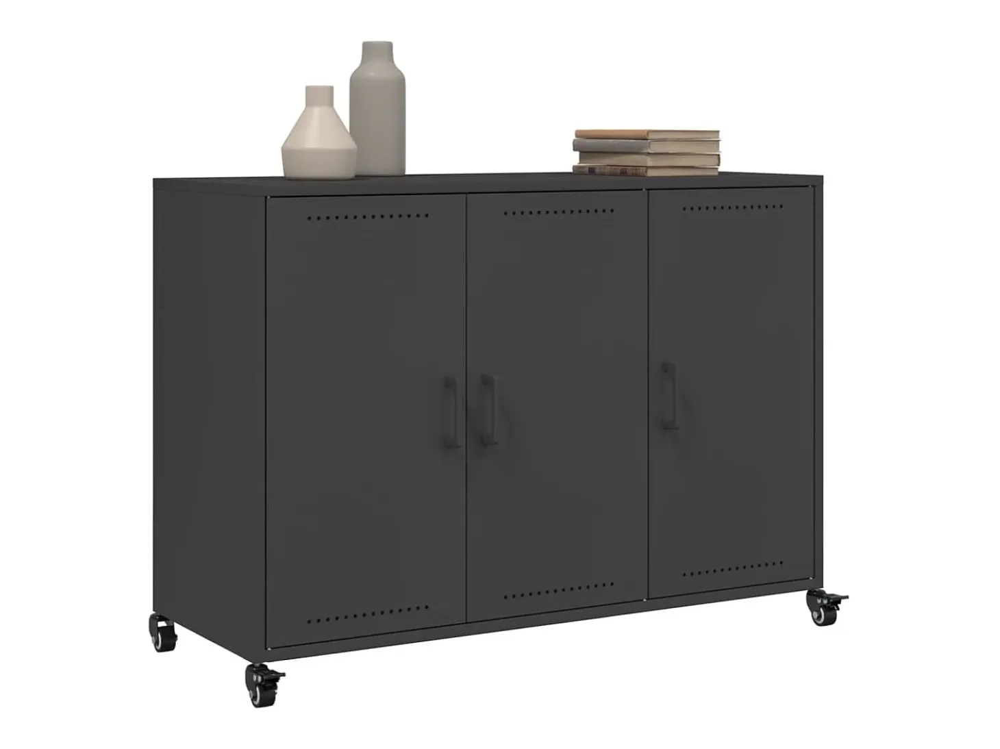 Aparador de acero negro 100,5x39x72 cm