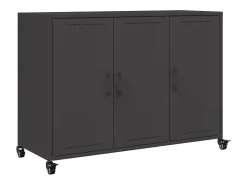 Aparador de acero negro 100,5x39x72 cm