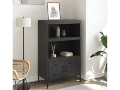 Aparador de acero negro 68x39x113 cm