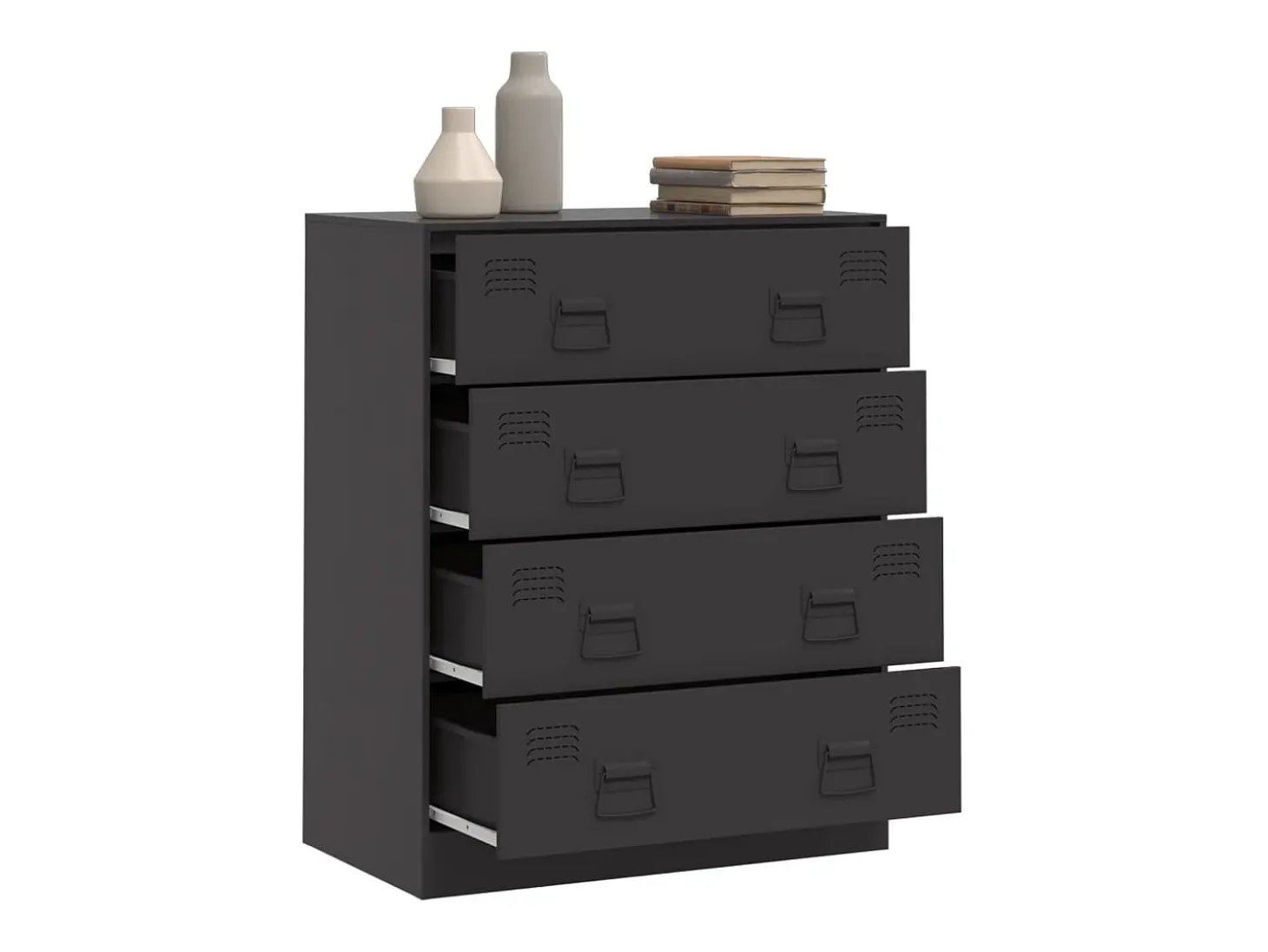 Aparador de acero negro 67x39x83 cm ES242266
