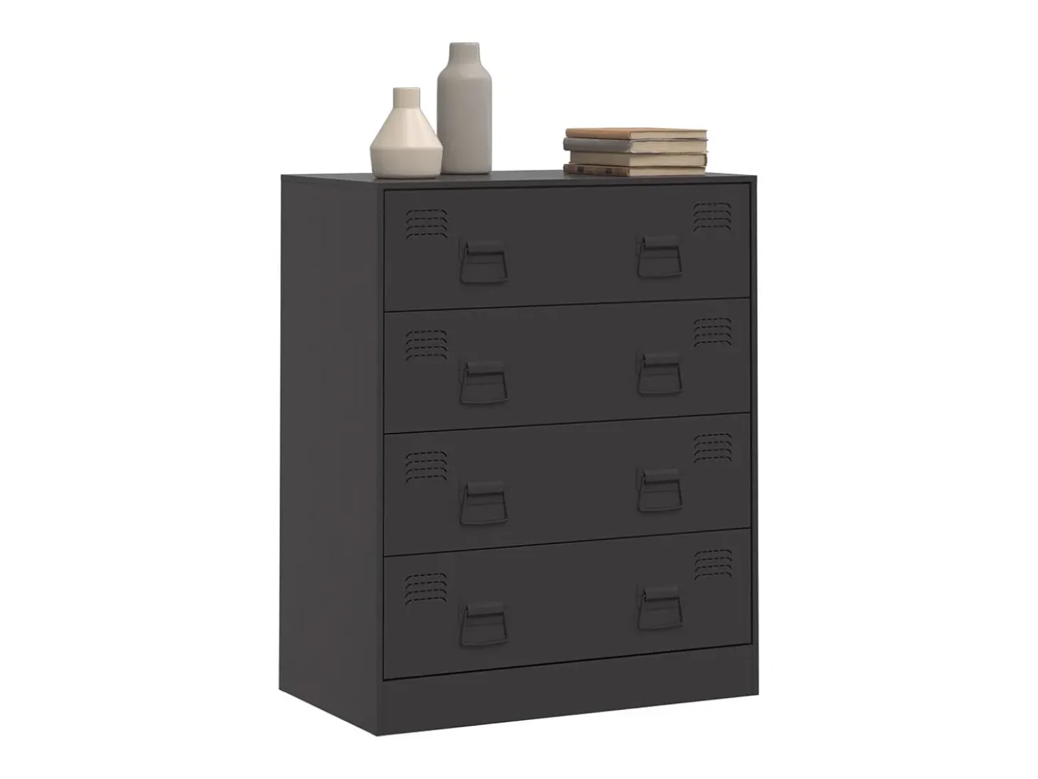 Aparador de acero negro 67x39x83 cm ES242266