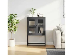 Aparador de acero negro 68x39x107 cm
