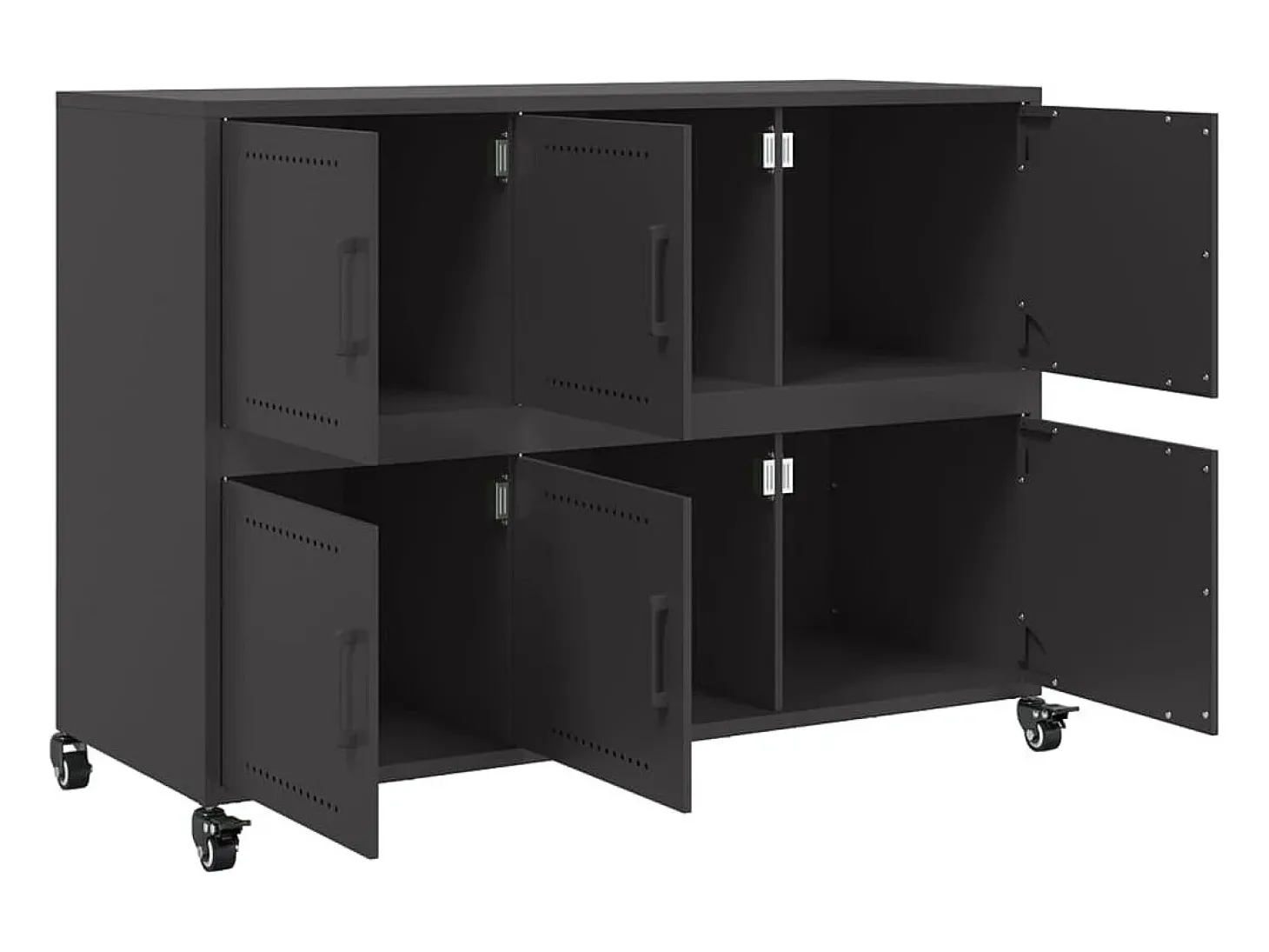 Aparador de acero negro 100,5x39x72 cm