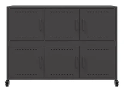Aparador de acero negro 100,5x39x72 cm