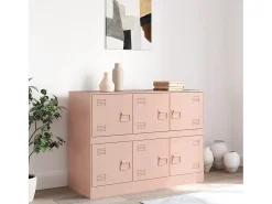 Aparador de acero rosa 99x39x73 cm
