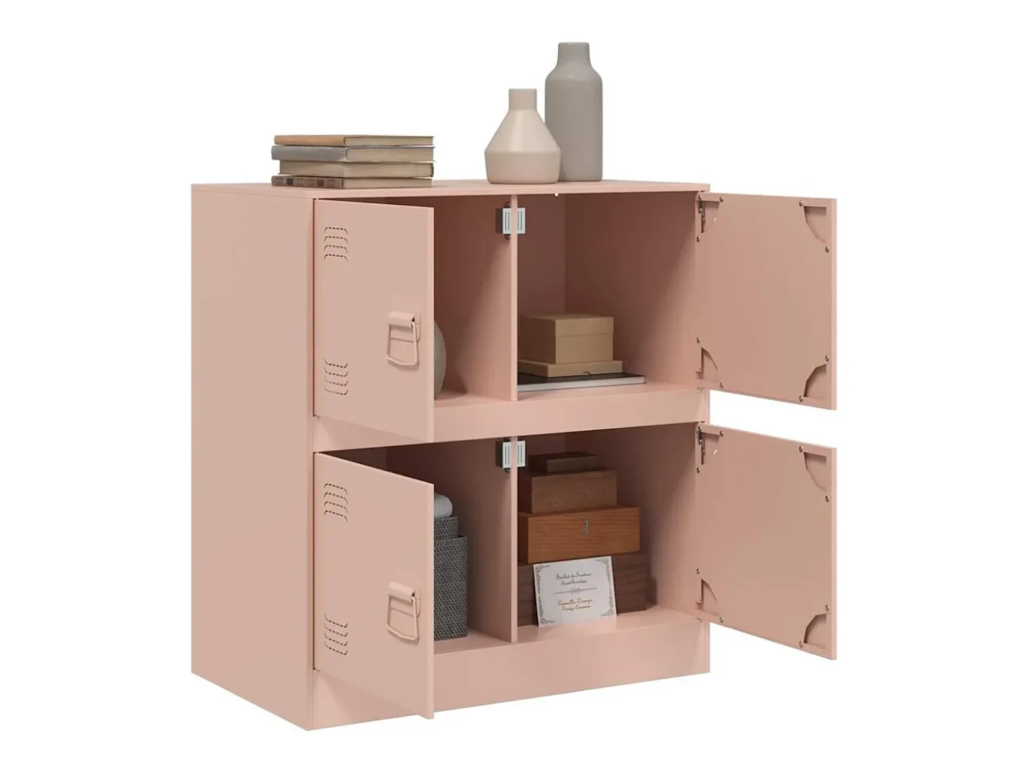 Aparador de acero rosa 67x39x73 cm