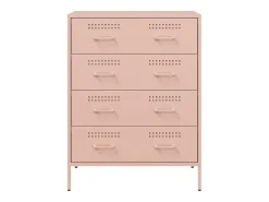 Aparador de acero rosa 68x39x89 cm