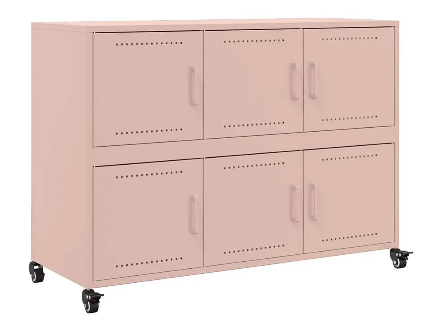 Aparador de acero rosa 100,5x39x72 cm