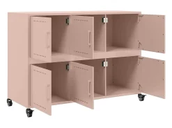 Aparador de acero rosa 100,5x39x72 cm