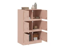 Aparador de acero rosa 67x39x107 cm