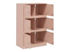 Aparador de acero rosa 67x39x107 cm