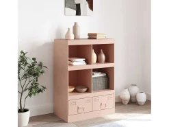 Aparador de acero rosa 67x39x95 cm