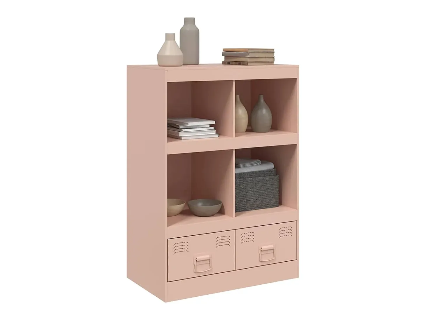 Aparador de acero rosa 67x39x95 cm