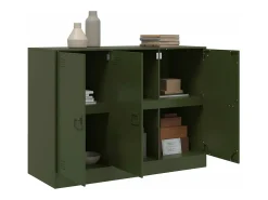 Aparador de acero verde oliva 99x39x73 cm ES430349