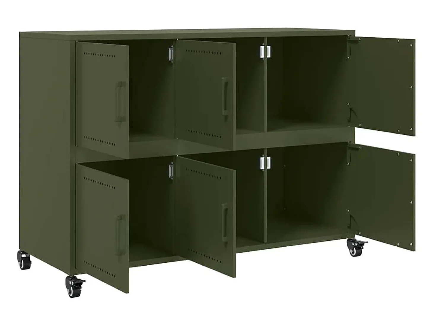Aparador de acero verde oliva 100,5x39x72 cm