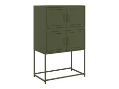 Aparador de acero verde oliva 68,5x38,5x107 cm