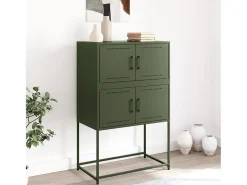 Aparador de acero verde oliva 68,5x38,5x107 cm