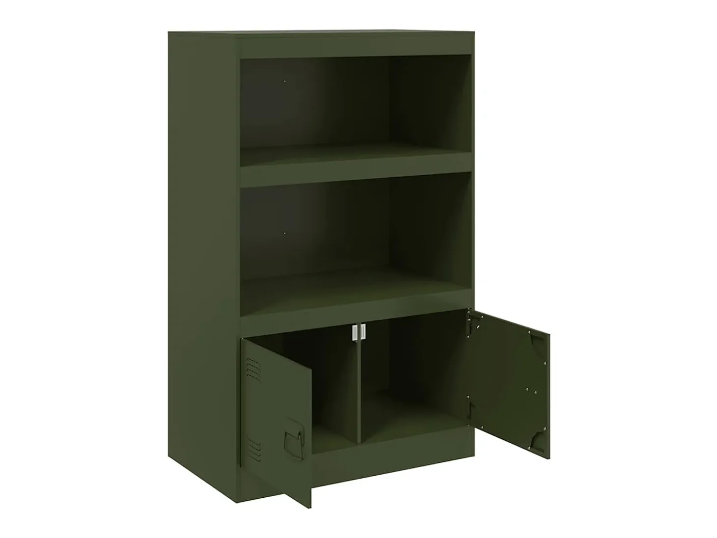 Aparador de acero verde oliva 67x39x107 cm