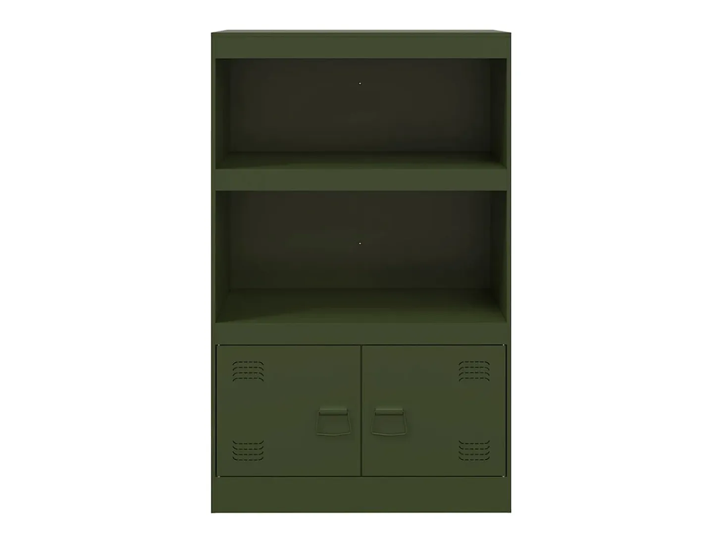 Aparador de acero verde oliva 67x39x107 cm