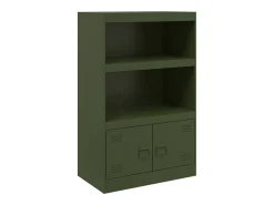 Aparador de acero verde oliva 67x39x107 cm