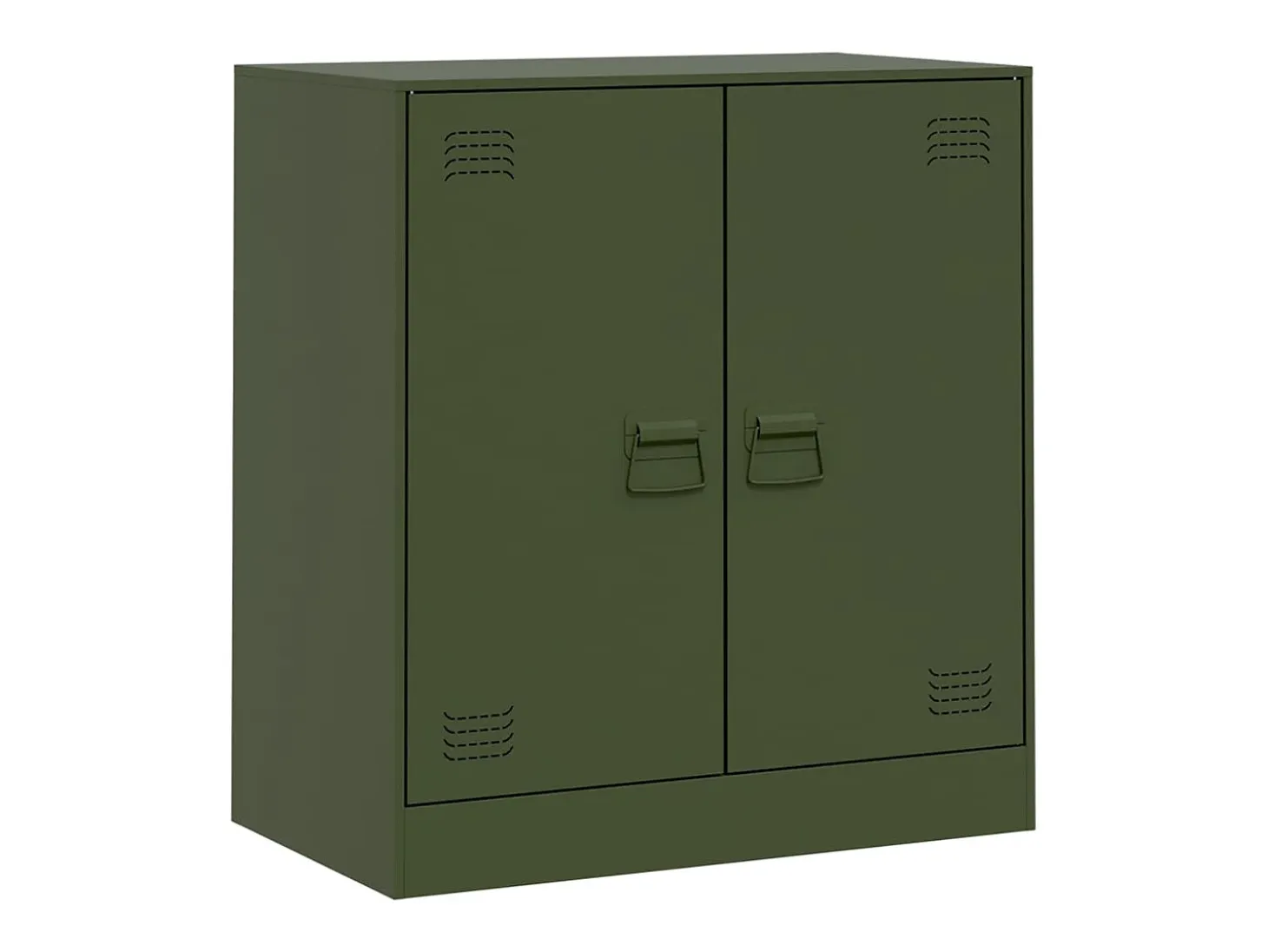 Aparador de acero verde oliva 67x39x73 cm