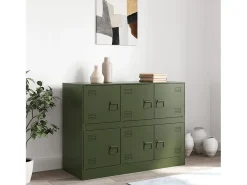 Aparador de acero verde oliva 99x39x73 cm ES620941